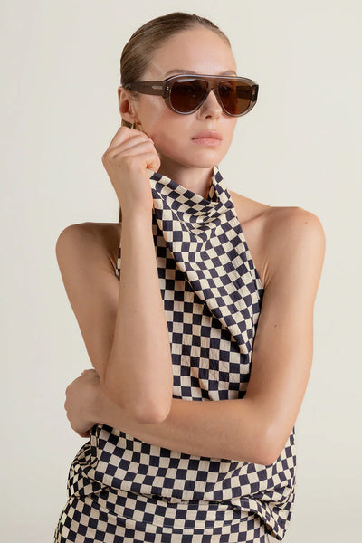 Halter Top Checkered Top