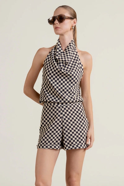 Halter Top Checkered Top