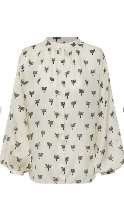 Juan De Dios Mapara Martellato Silk Blouse Ivory and Black Polk a Dot
