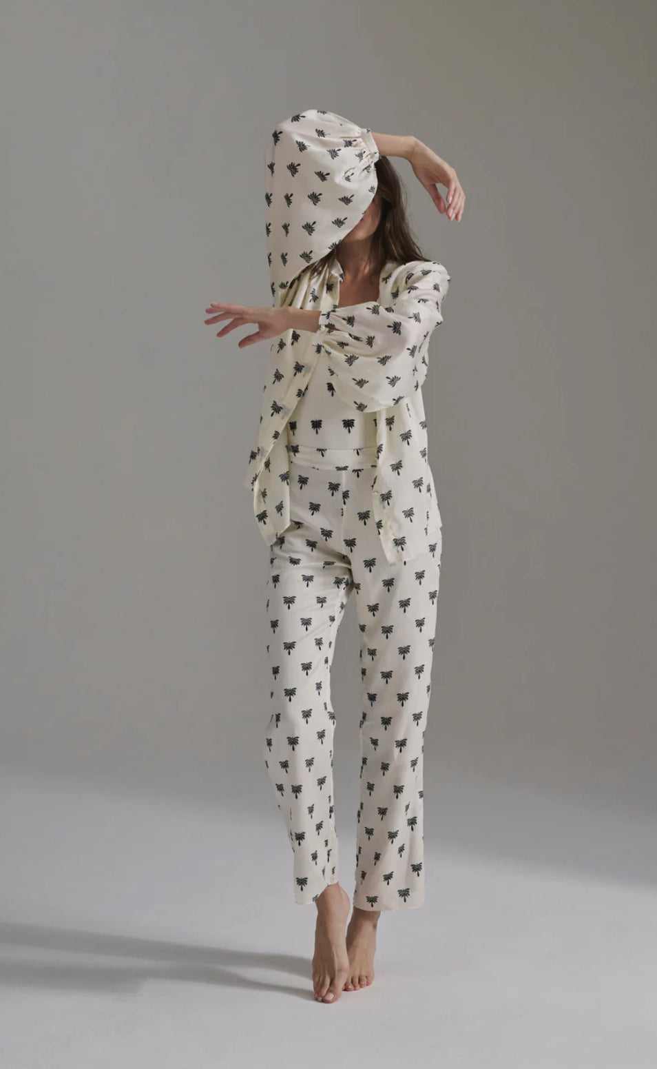 Juan De Dios Mapara Martellato Silk Blouse Ivory and Black Polk a Dot