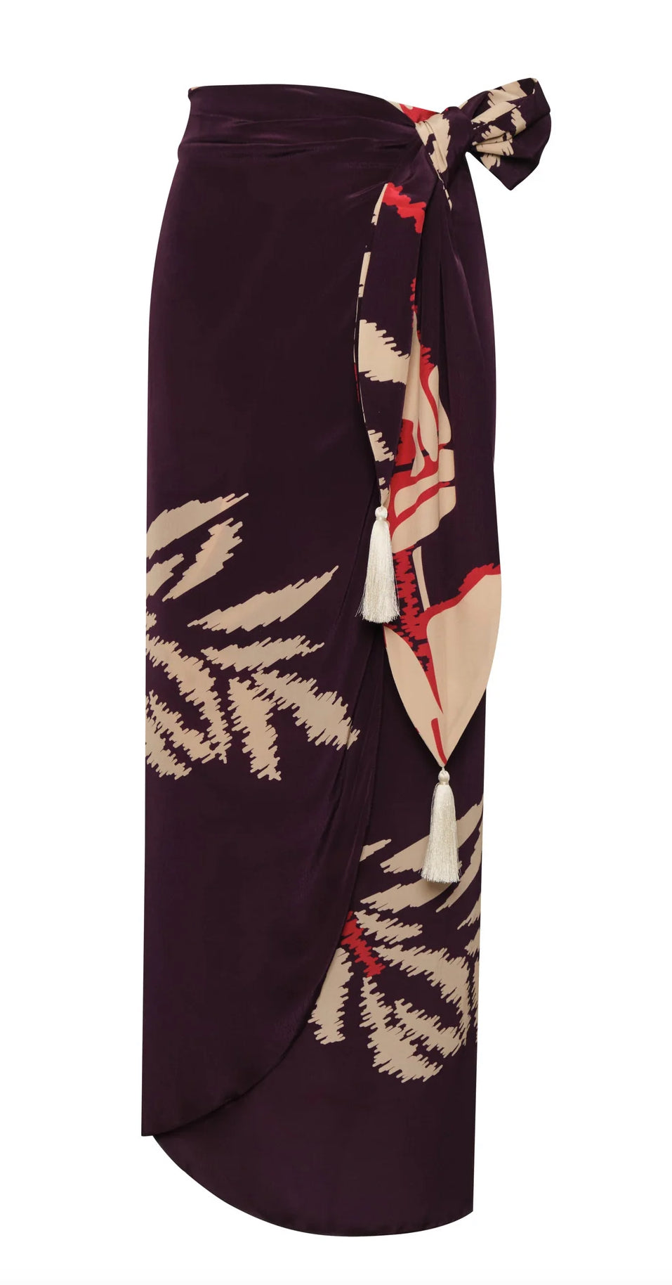 Juan De Dios Mapara Crepe Chine Skirt- Black & Beige Gladolos