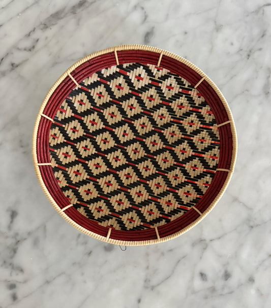 Black & Red woven decorative plates- set of 4