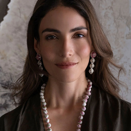 Carmen Mini Ceramic Beaded Necklace by Pi Project