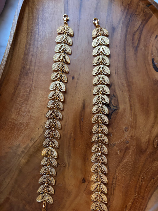 Multi Coffee Bean Gold Bracelet