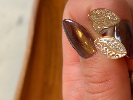 Coffee Bean Stud Filigree Earrings