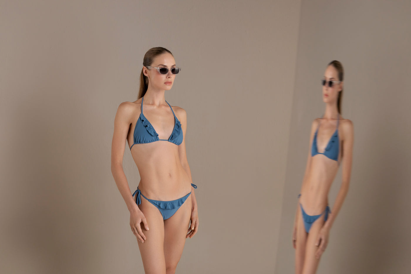 Blue Ruffle Bikini