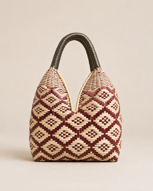 Mini Paja Tetera Woven Bag Red & Cream