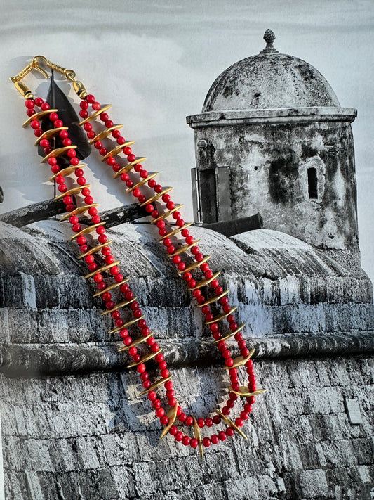 Tayrona Red Beaded Necklace 2 HUMA