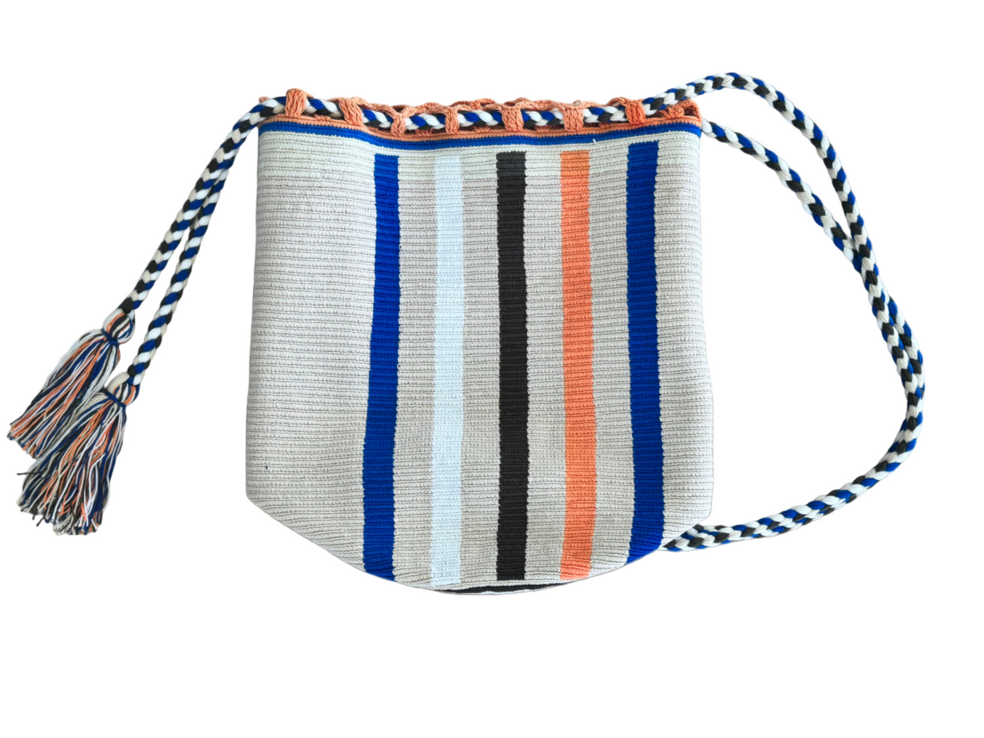 Mochila Wayuu Back Pack (Sand with color lines)