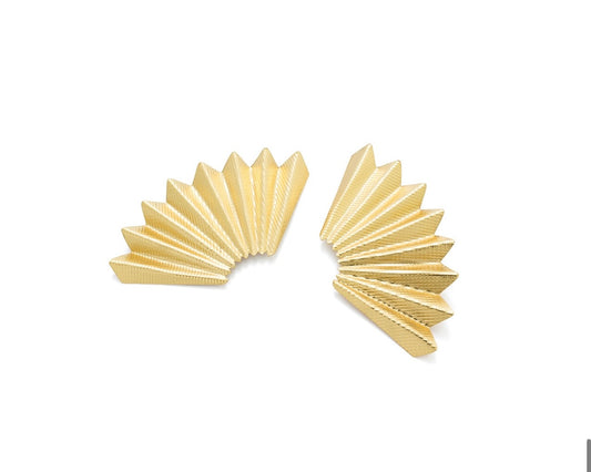 Large Gold Fan Earrings by Pi Project