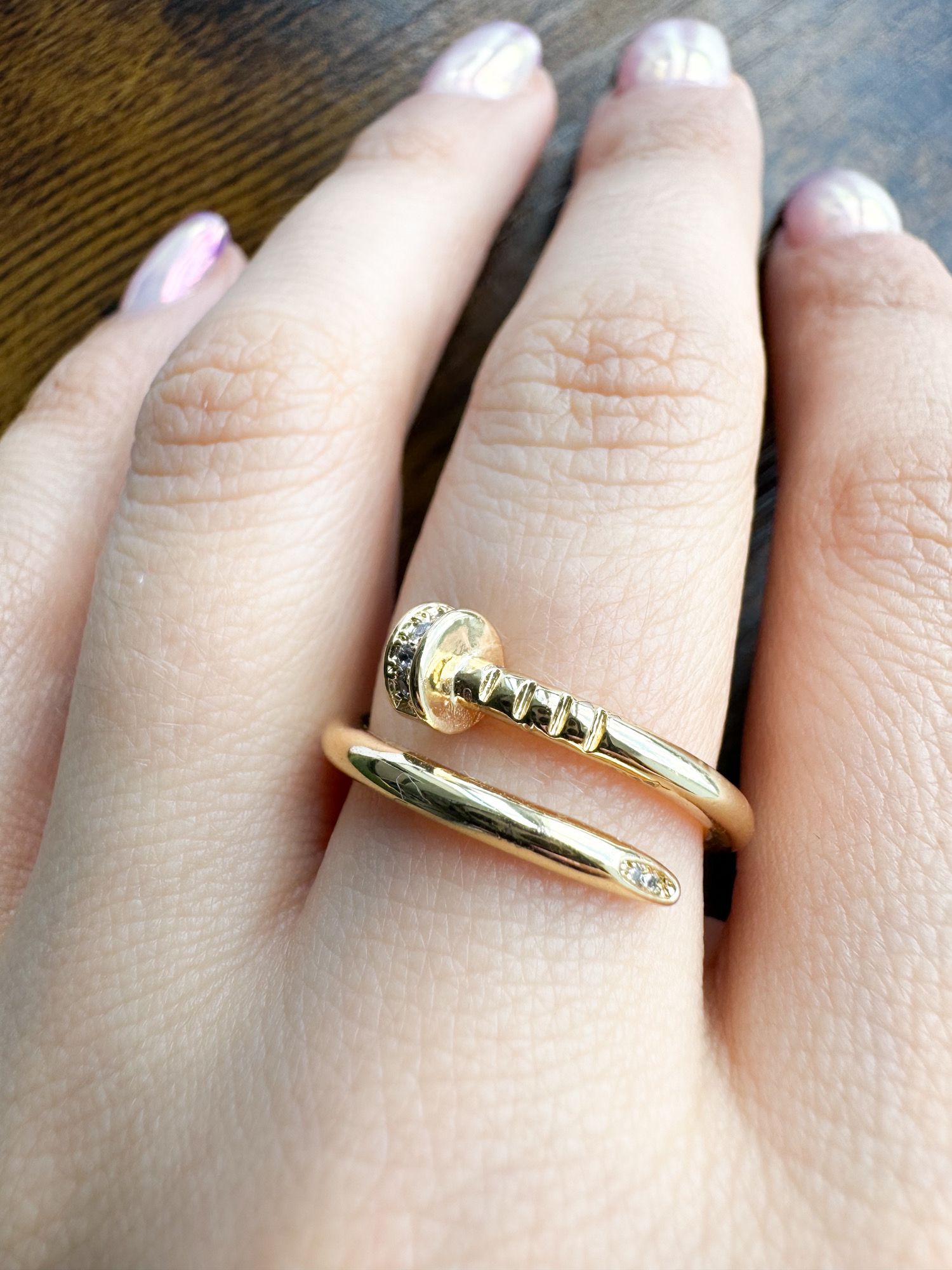 Nail Ring with Zircons by Bichota