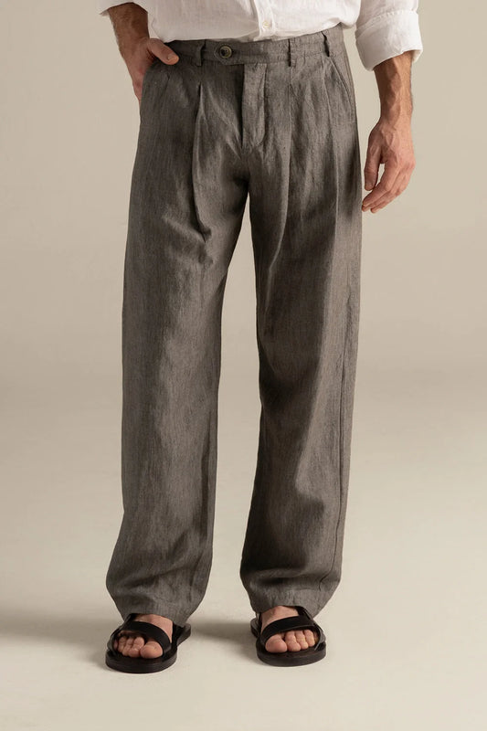 Grey Privé Linen Pants by Ilot