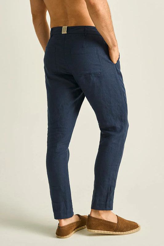 Linen Trousers in Navy by Ilot