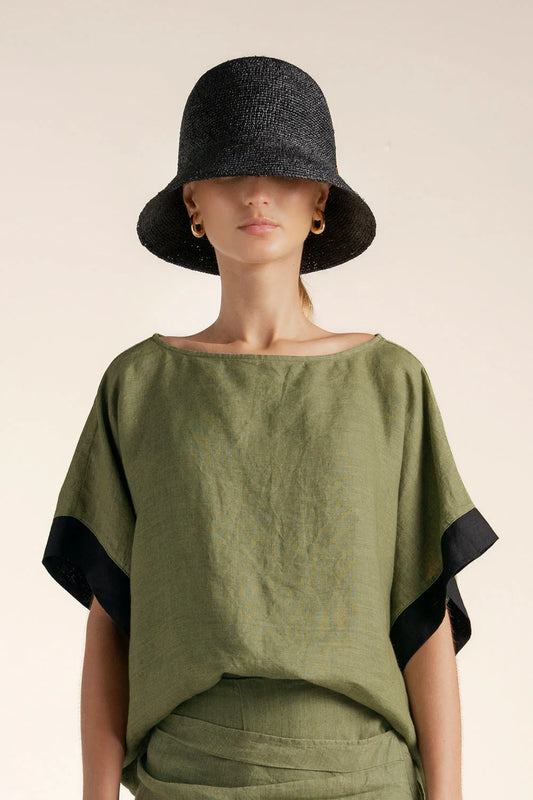 Green Colorblock Top by Touché