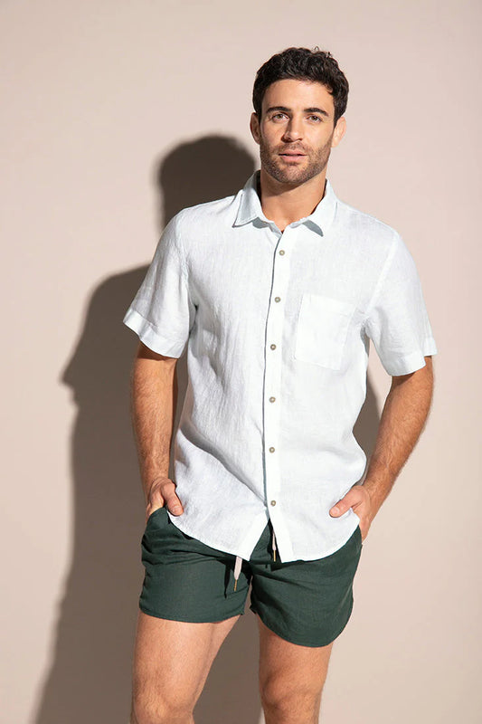 Baby Blue Linen Shirt by Ilot