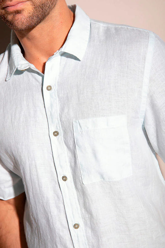 Baby Blue Linen Shirt by Ilot