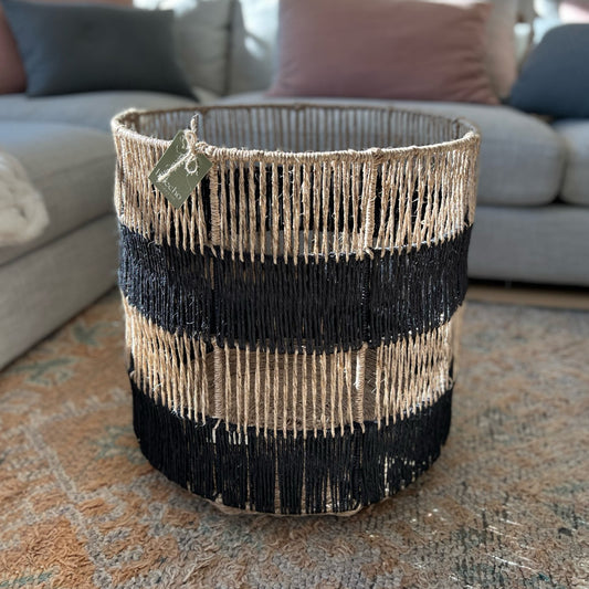 Santander Basket - Straight Weave - Large Black