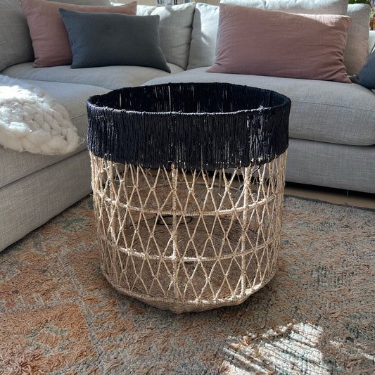 Large Black Rim Santander Basket - Criss Cross