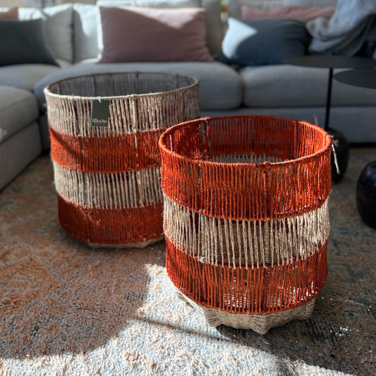 Santander Basket - Straight Weave - Medium Terracotta