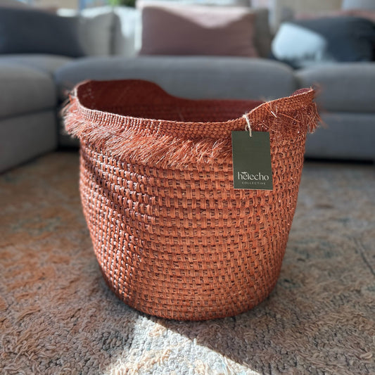 Sandona Fringe Basket- Terracota