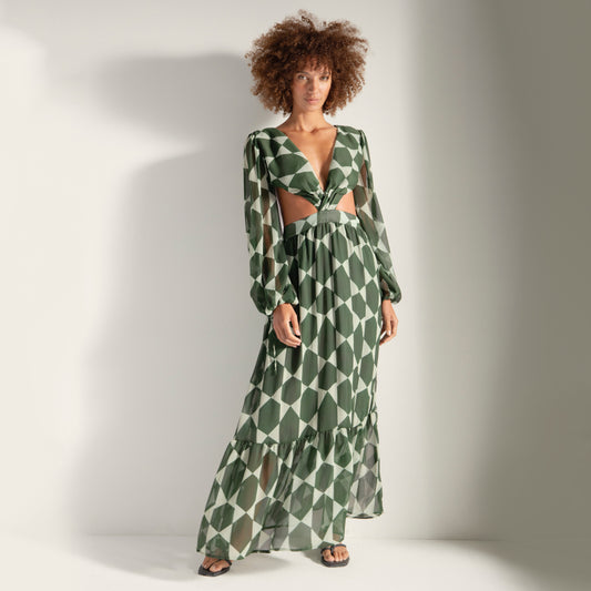 Green Print Sexy Dress by Touché