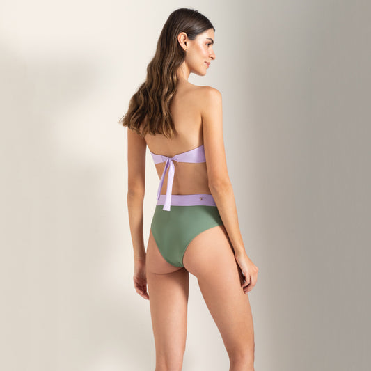 Swimsuit Lilac and Green Bikini Colorblock