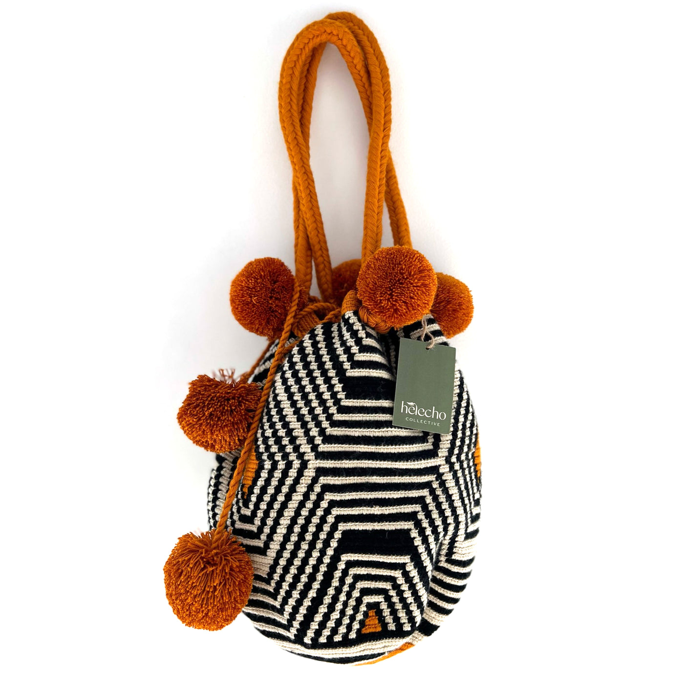 Medium Hand-Woven Wayuu Mochila with Pompom