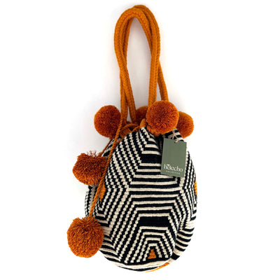 Medium Hand-Woven Wayuu Mochila with Pompom