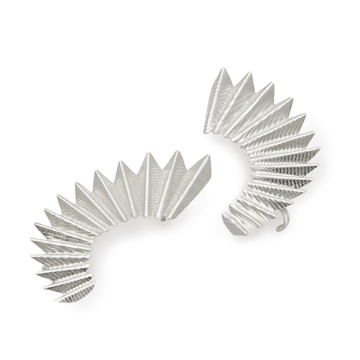 Silver Tiered Fan Ear Cuff Earrings by Pi Project