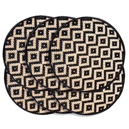 Paja Tetera Round Woven Placemats - Chakana (Set of 6)